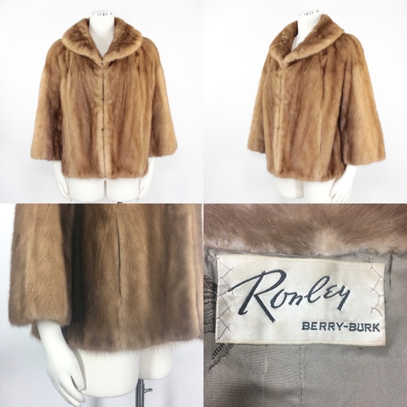 Mink 3/4 Sleeve Swing Fur Coat Chestnut Brown 925 - Picture 8 of 8